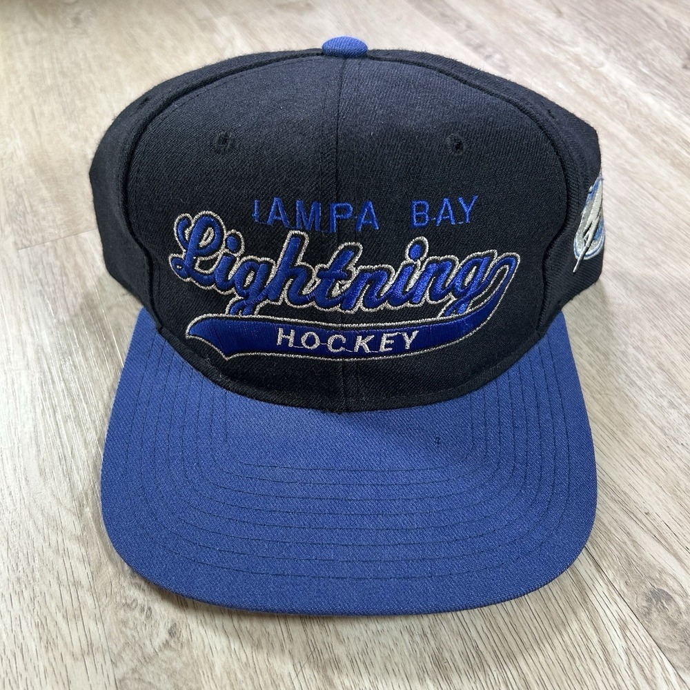 VTG Starter Tampa Bay Lightning Snapback Hat NHL Hockey Tailsweep Black Wool Cap - Picture 1 of 10